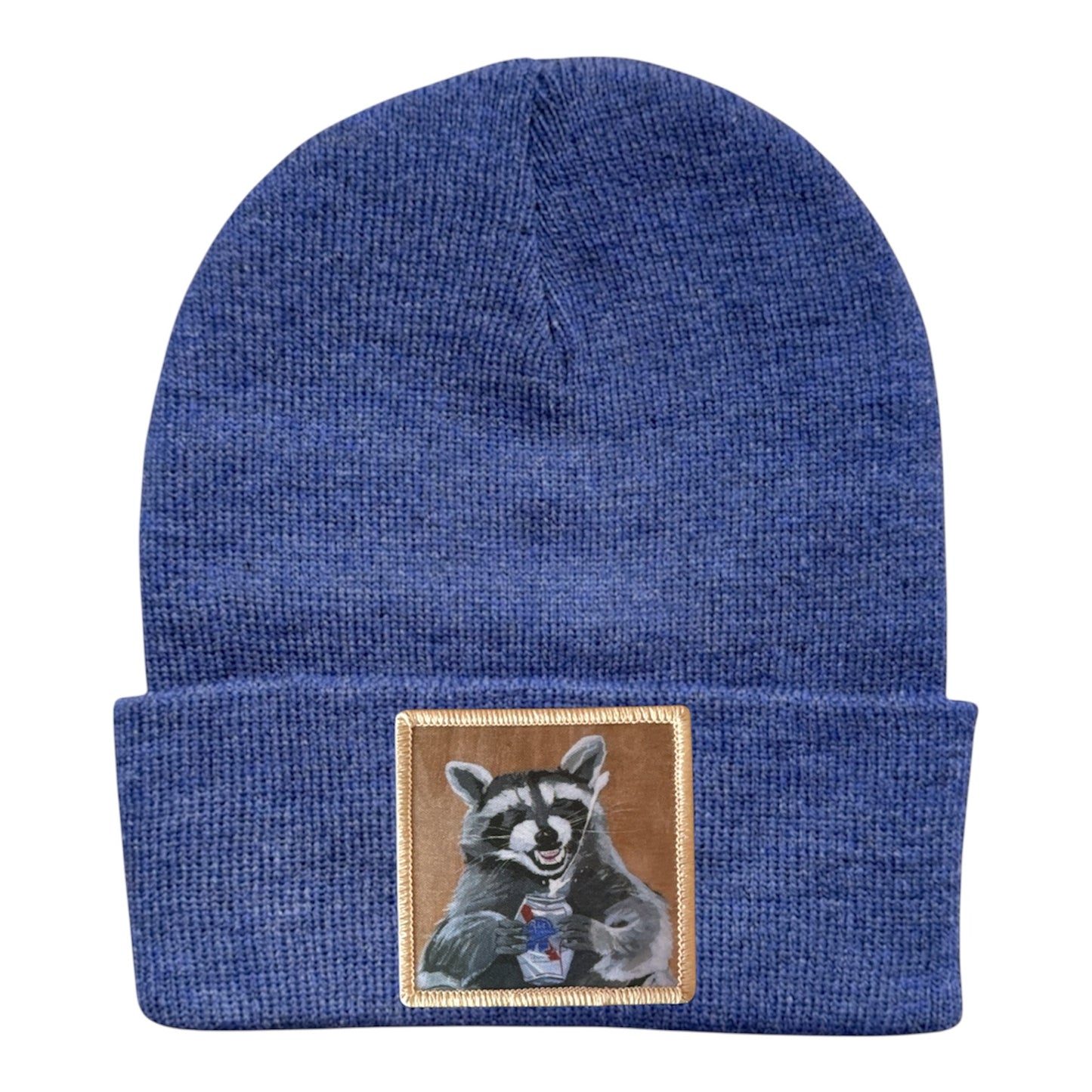 BEER BANDIT Raccoon Beanie Hats Flyn Costello Heather Blue