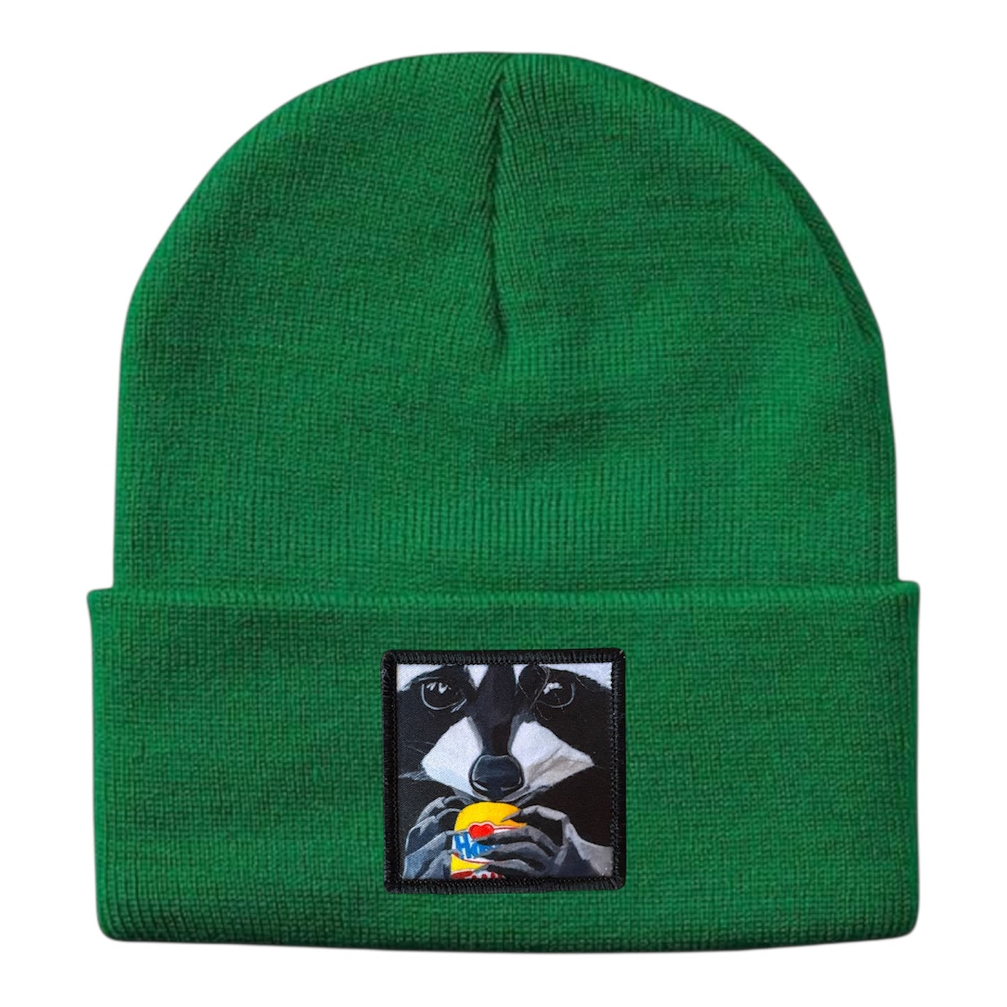 The Snack Kid Raccoon Beanie Hats Flyn Costello Kelley Green