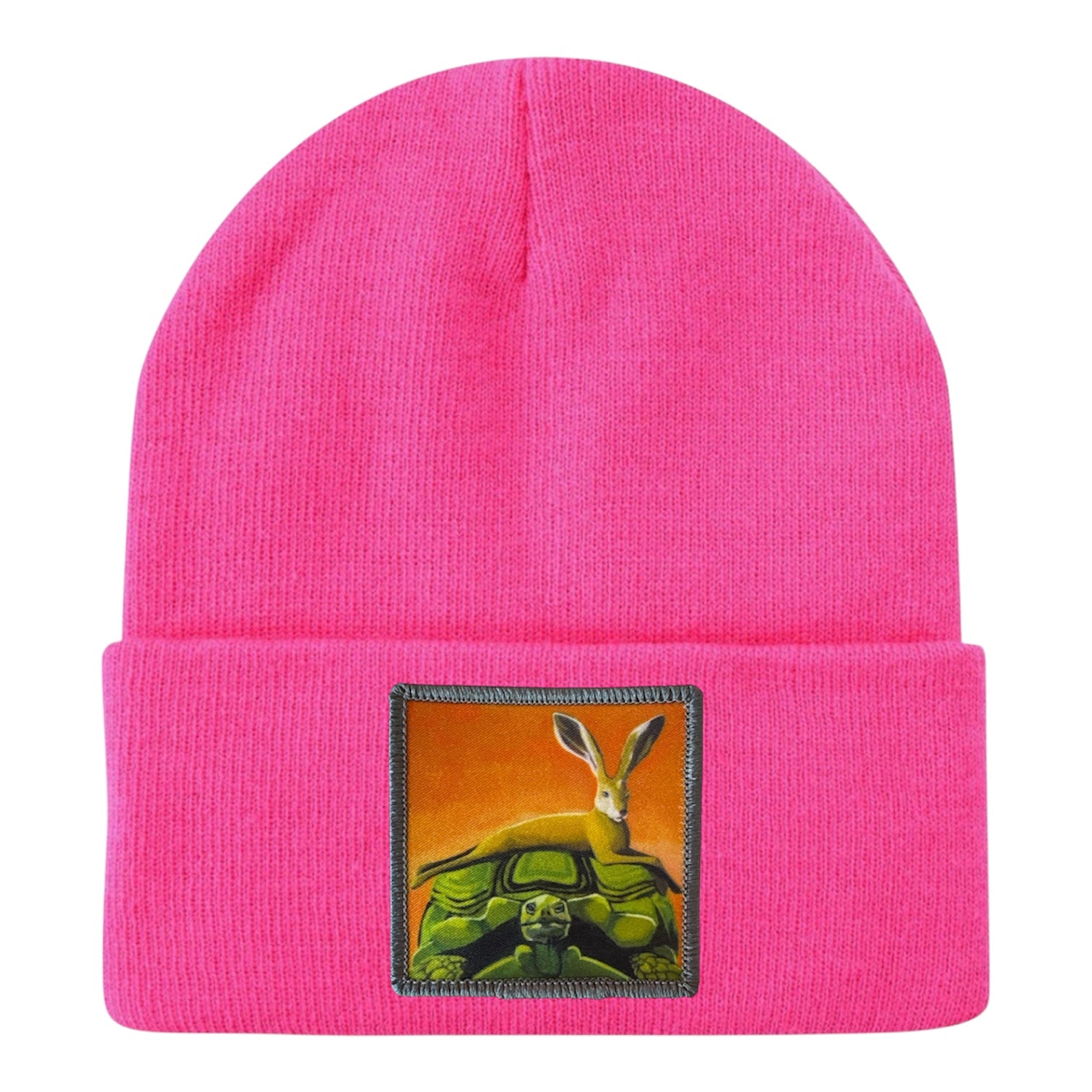 The Tortoise By a Hare Beanie Hats FlynHats Neon Pink