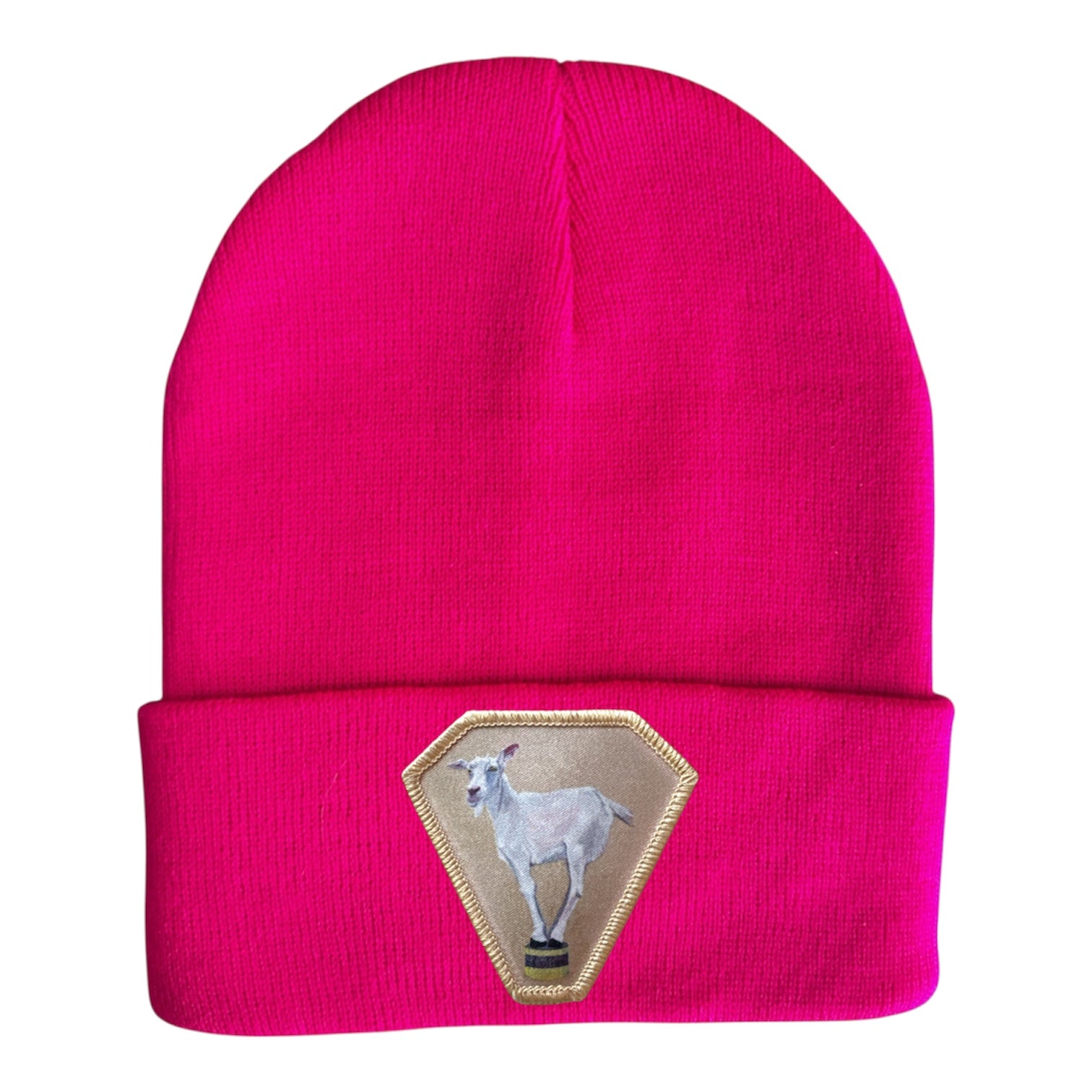 Diamond Goat Beanie Hats Flyn Costello Neon Fuchsia