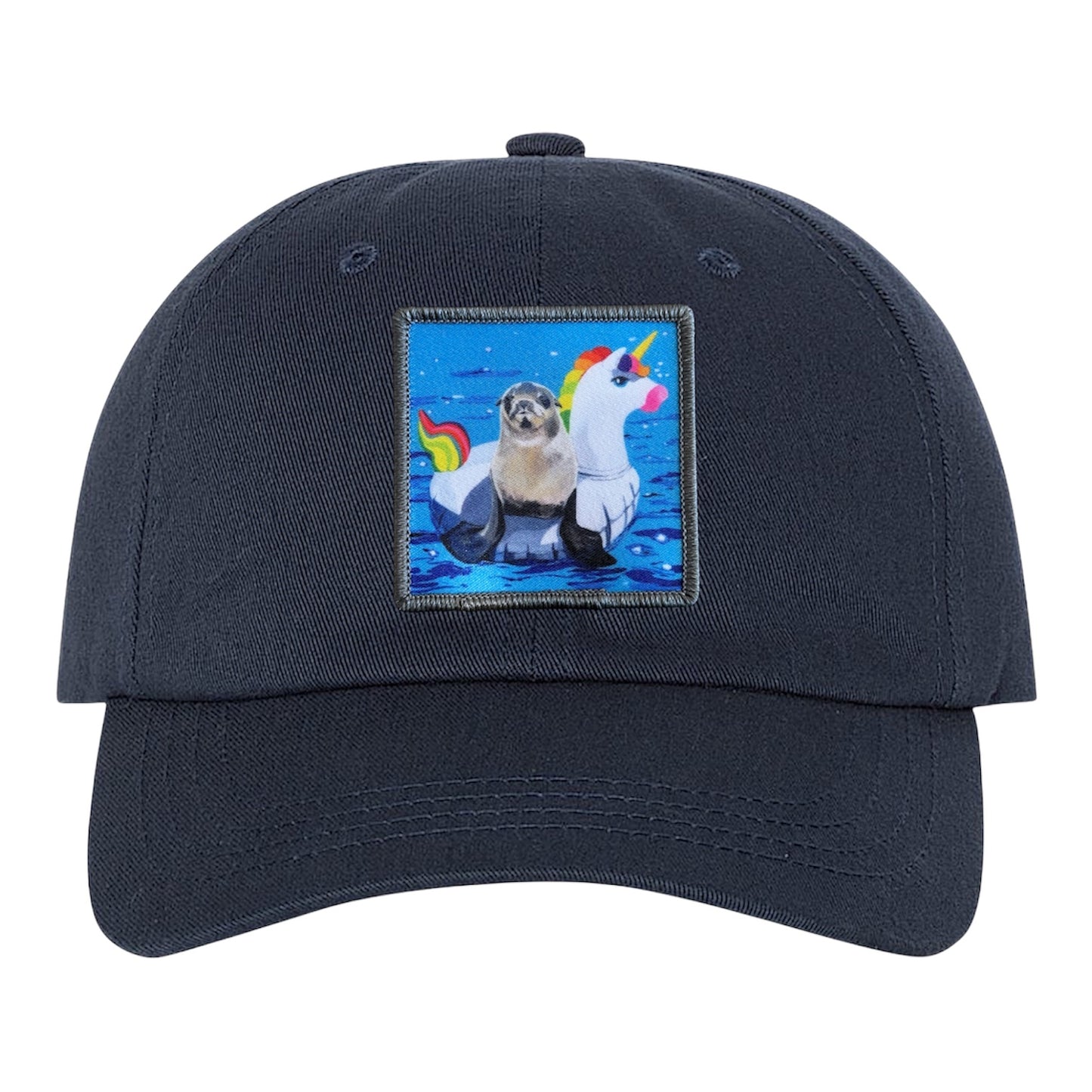 Eco-Washed Navy Dad Hat Hats FlynHats Unicorn Drifter