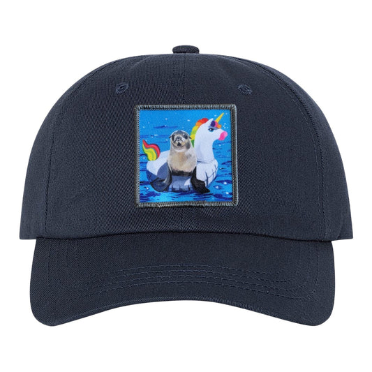 Unicorn Drifter Dad Hat Hats FlynHats Eco-Washed Navy