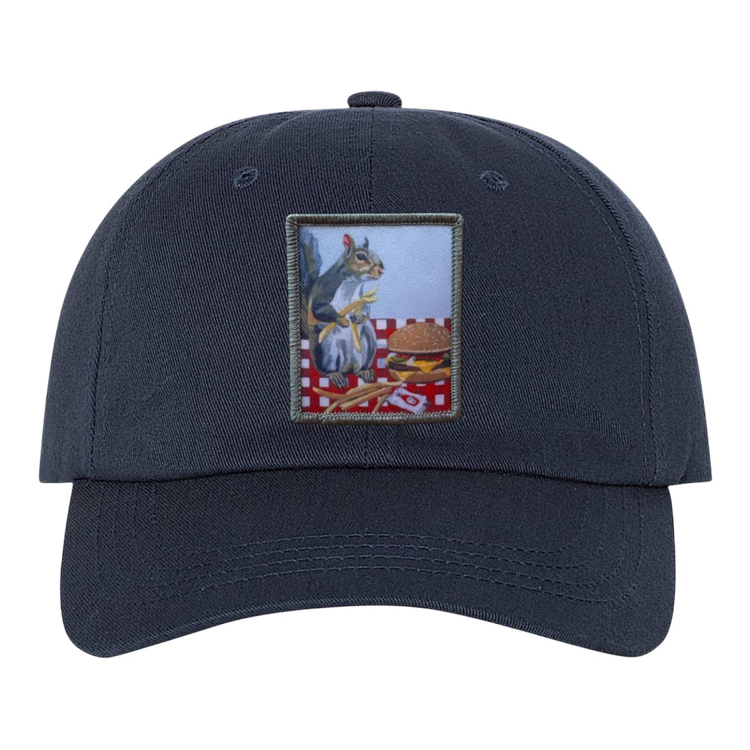 Eco-Washed Navy Dad Hat Hats FlynHats Squirrel Burger