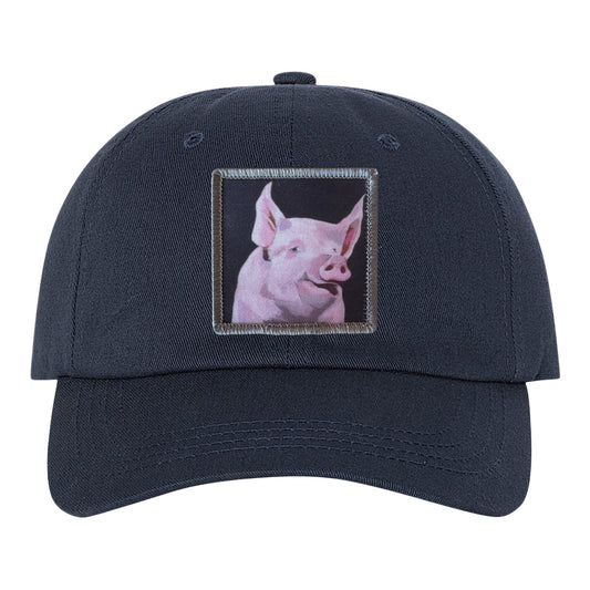 Piggie Dad Hat Hats FlynHats Eco-Washed Navy