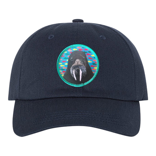Walrus Dad Hat Hats FlynHats Eco-Washed Navy