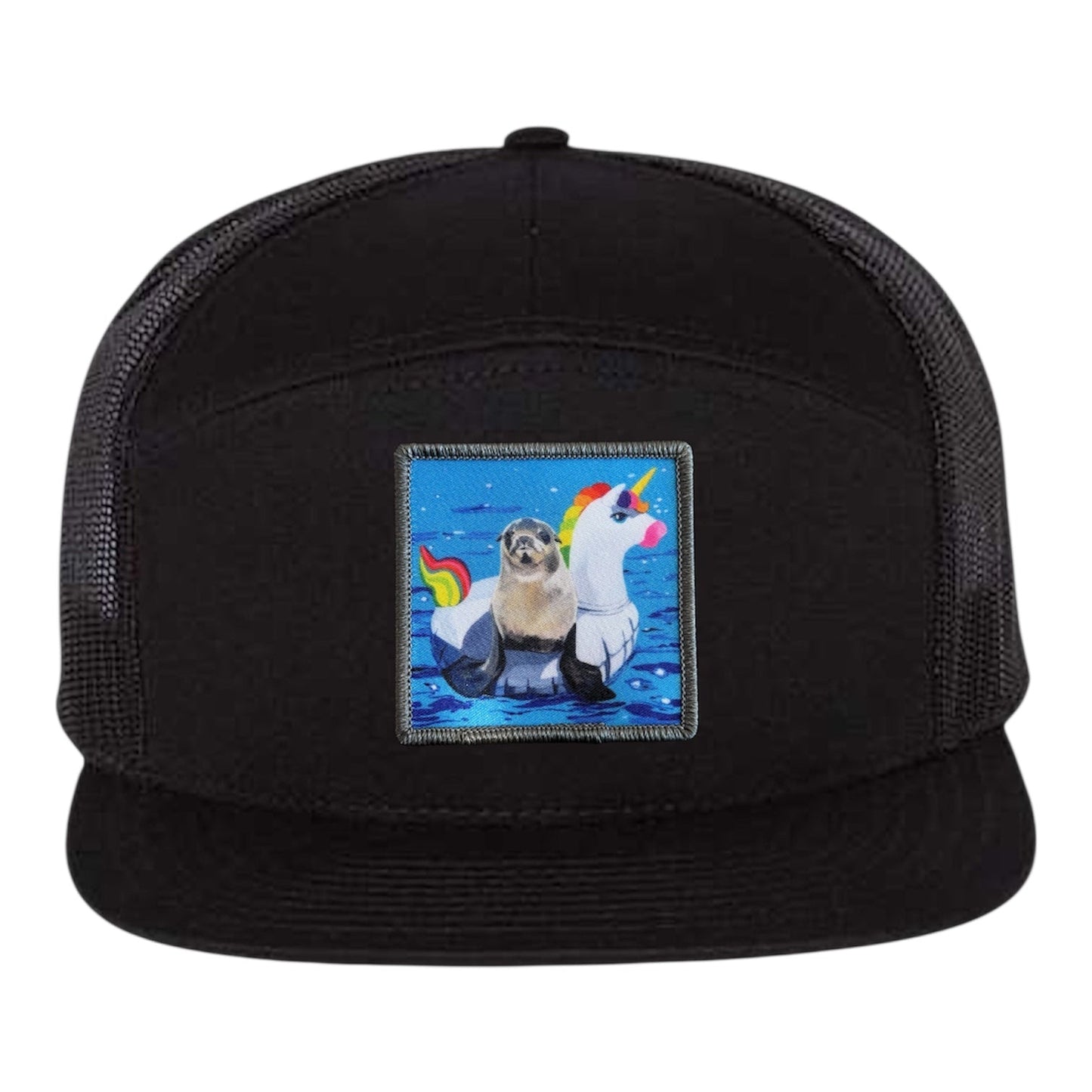 Unicorn Drifter Seven Panel Hat Hats FlynHats Black