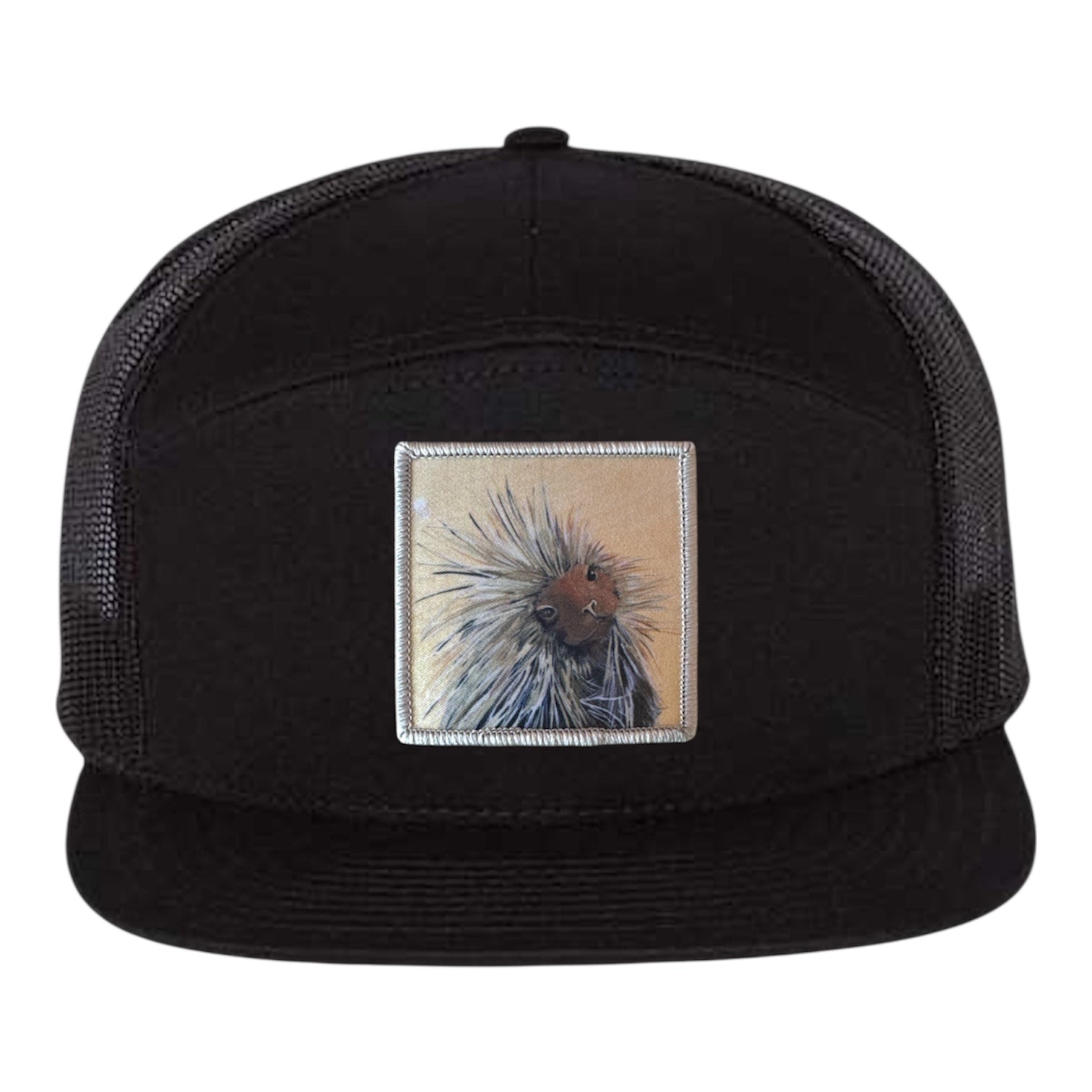 Porcupine Seven Panel Hat Hats FlynHats Black