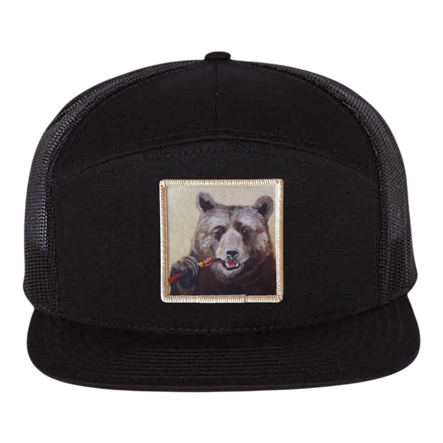 Black Seven Panel Hats Flyn Costello Slim Jimmy
