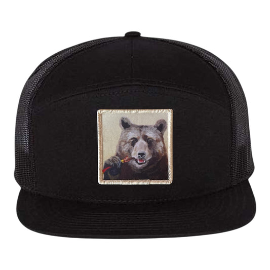 Slim Jim Seven Panel Hat Hats FlynHats Black