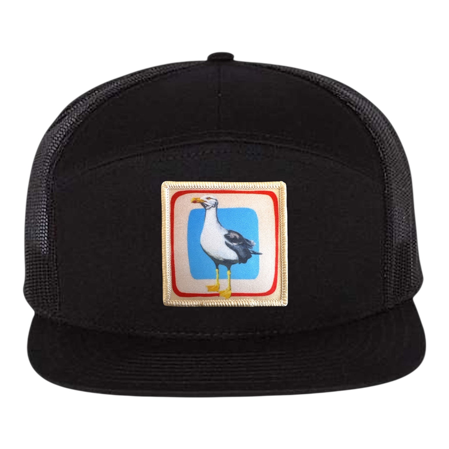 Black Seven Panel Hats Flyn Costello Seagull