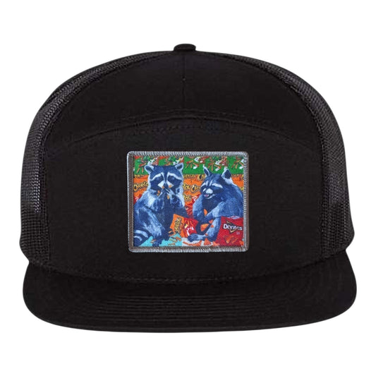 Junkfood Bandits Seven Panel Hat Hats FlynHats Black