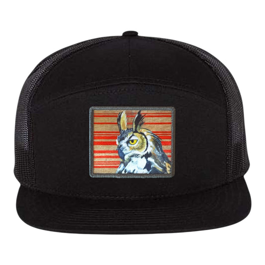 Red Gaia Seven Panel Hat Hats FlynHats Black
