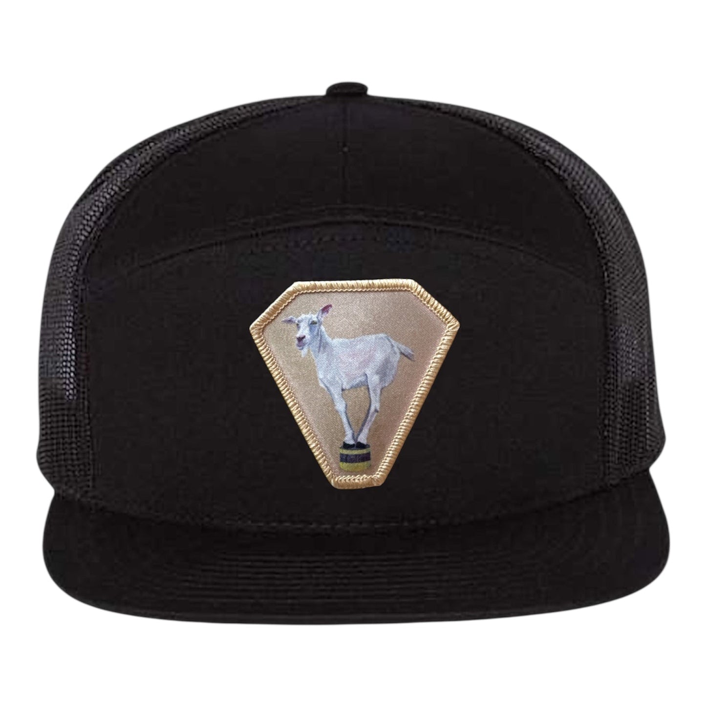 Diamond Goat Seven Panel Hat Hats FlynHats Black