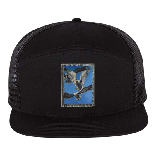 Flock Of Seagulls Seven Panel Hat Hats FlynHats Black