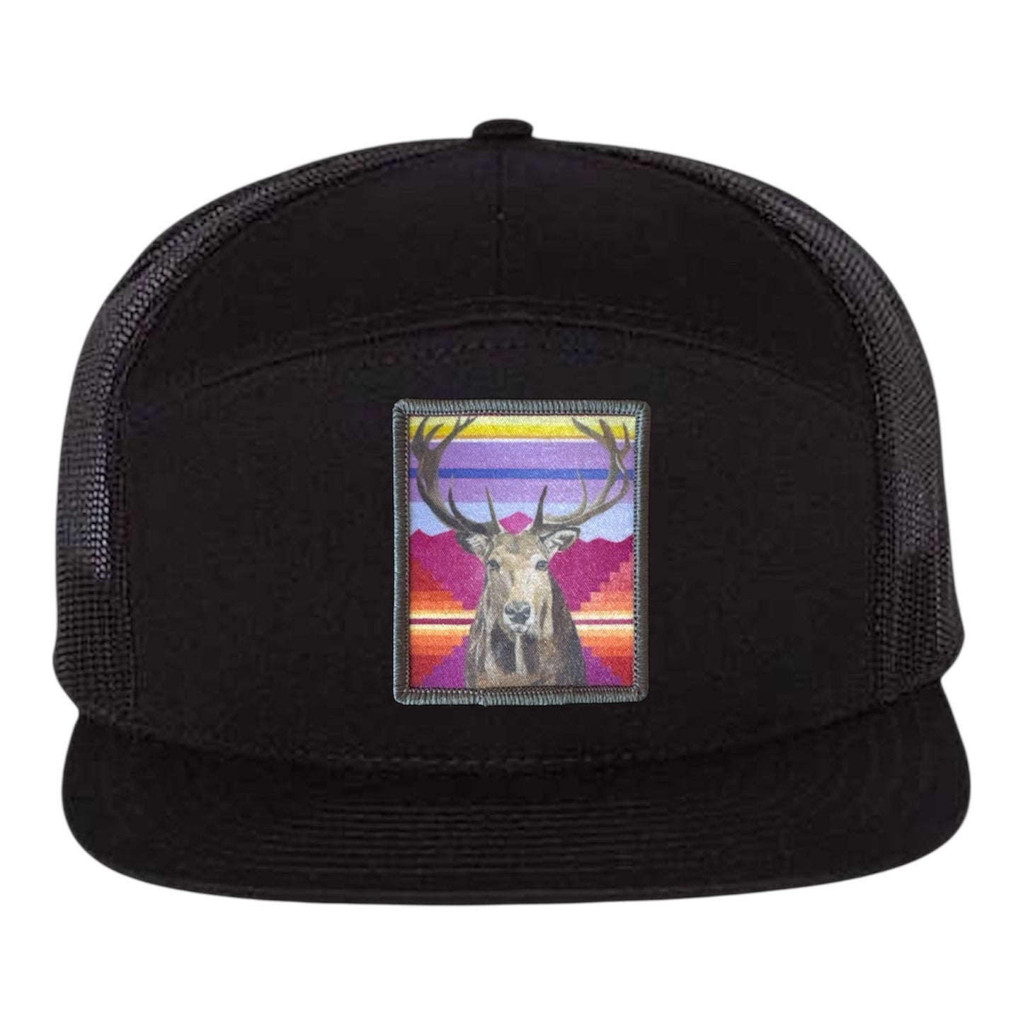 Elk Seven Panel Hat Hats FlynHats Black
