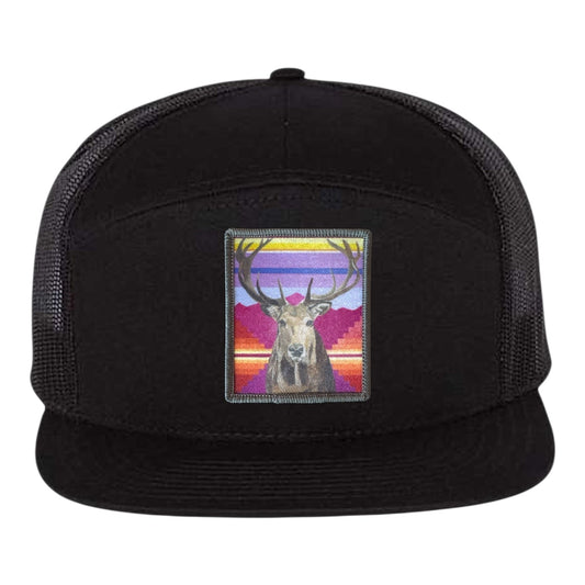 Elk Seven Panel Hat Hats FlynHats Black