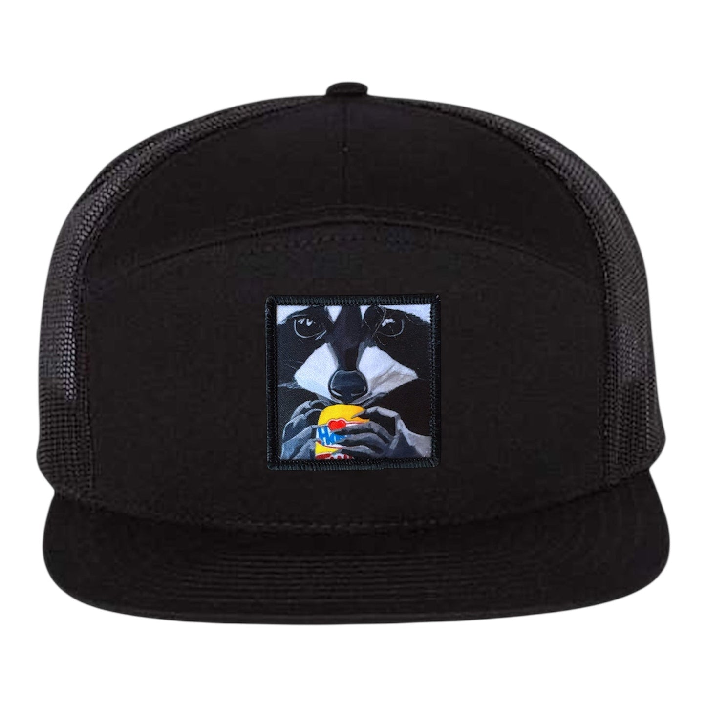 The Snack Kid Seven Panel Hat Hats FlynHats Black