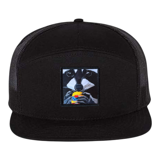 The Snack Kid Seven Panel Hat Hats FlynHats Black