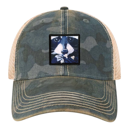 Raccoon Pop Unstructured Hat Hats FlynHats Navy Camo