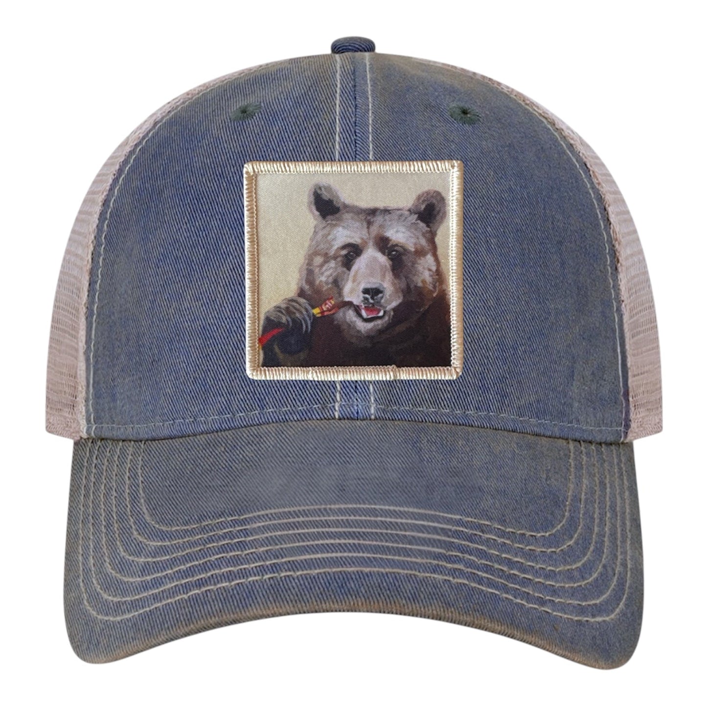 Slim Jim Trucker Hat Hats FlynHats Navy/Khaki