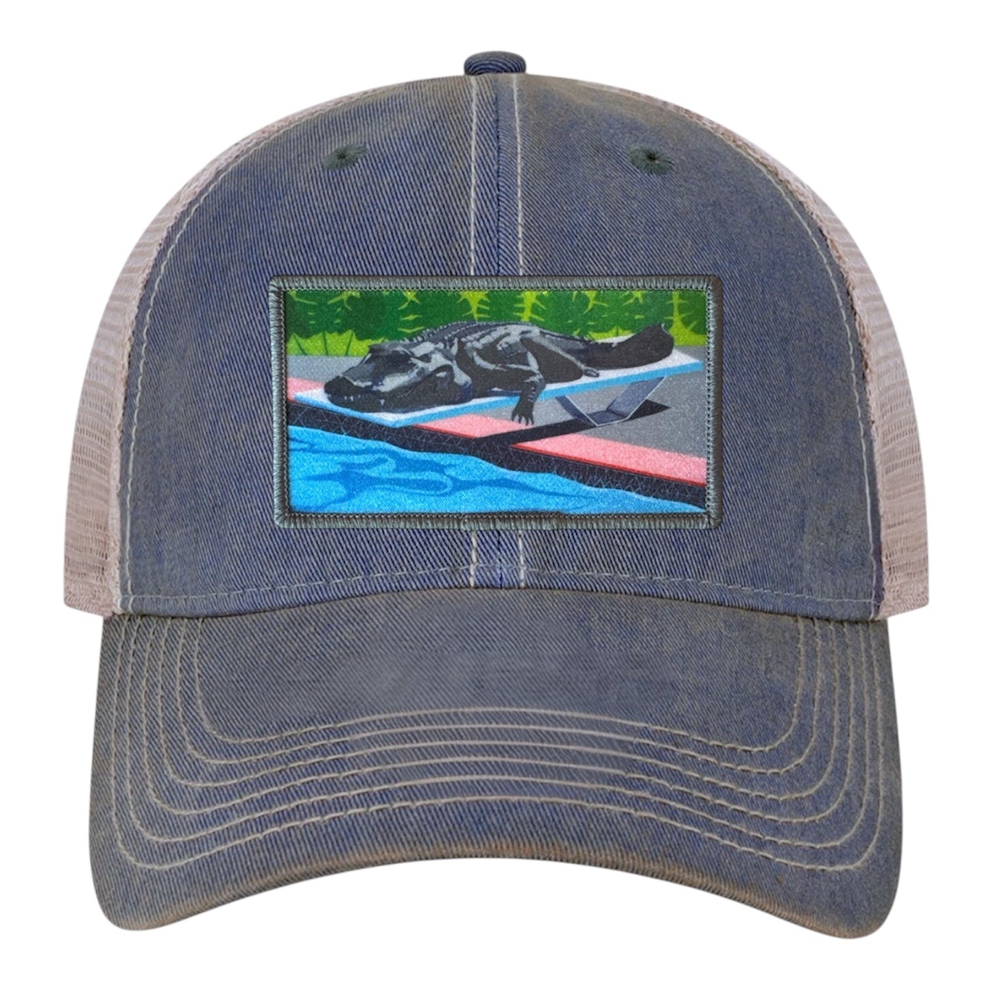 Pool Party Canceled Trucker Hat Hats FlynHats Navy/Khaki