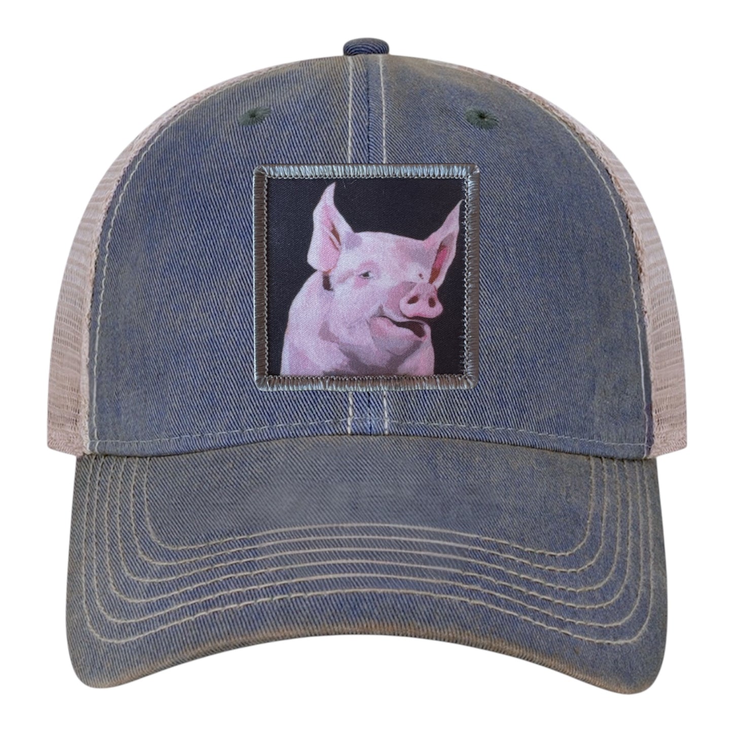 Navy/ Khaki Trucker Cap Hats FlynHats Piggie
