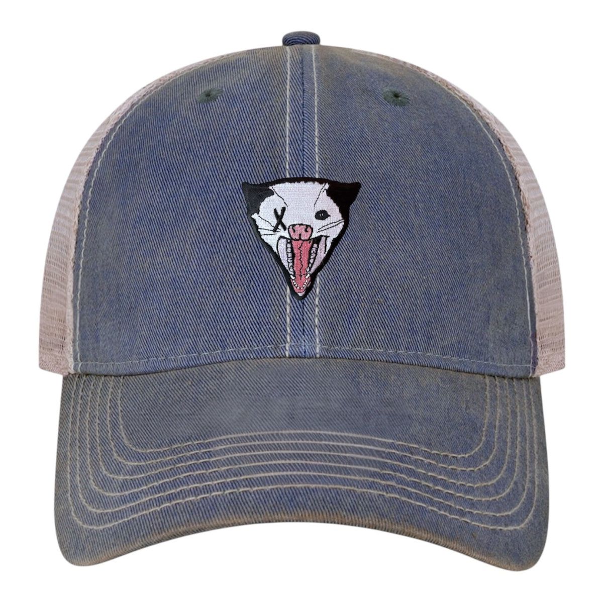 NOT DEAD YET Trucker Hat Hats FlynHats Navy/Khaki Small
