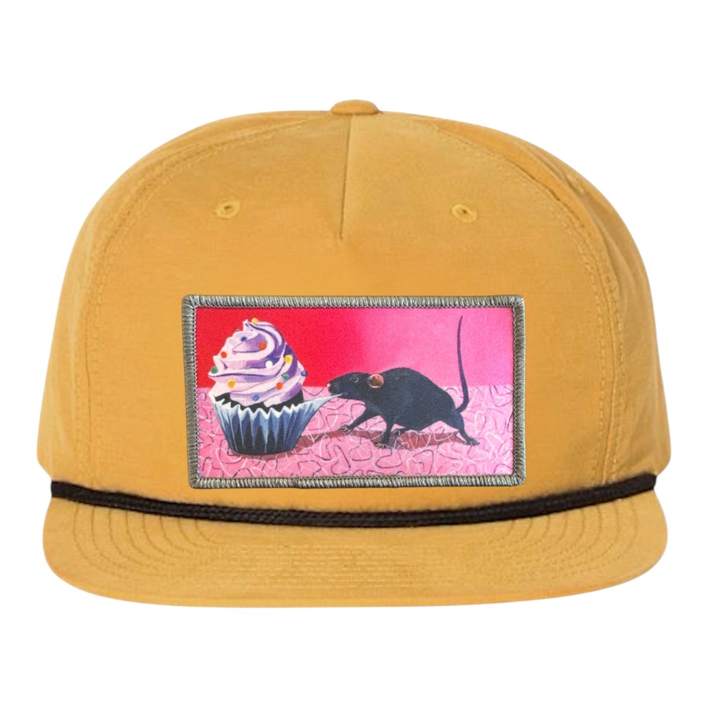 Rats Got My Cake Rope Cap Hats FlynHats Biscuit/Black
