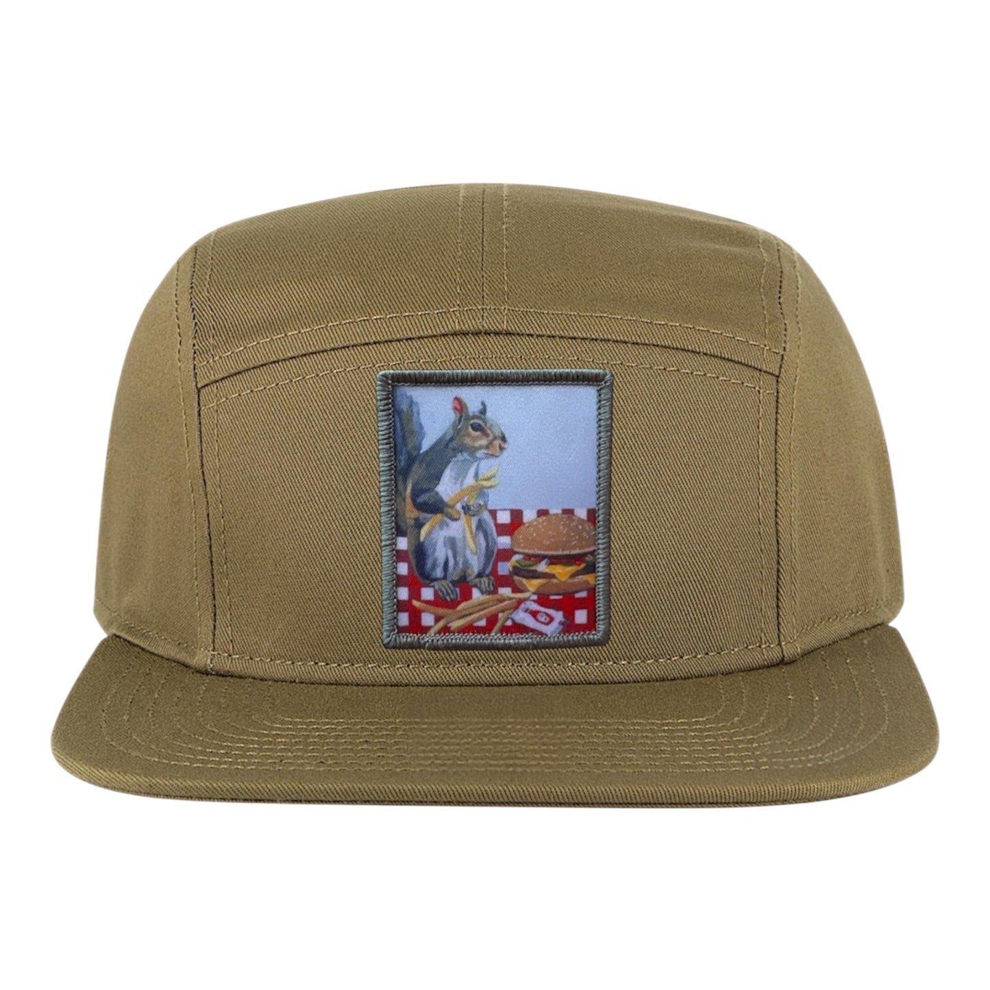 Squirrel Burger Camper Hat Hats FlynHats Coyote
