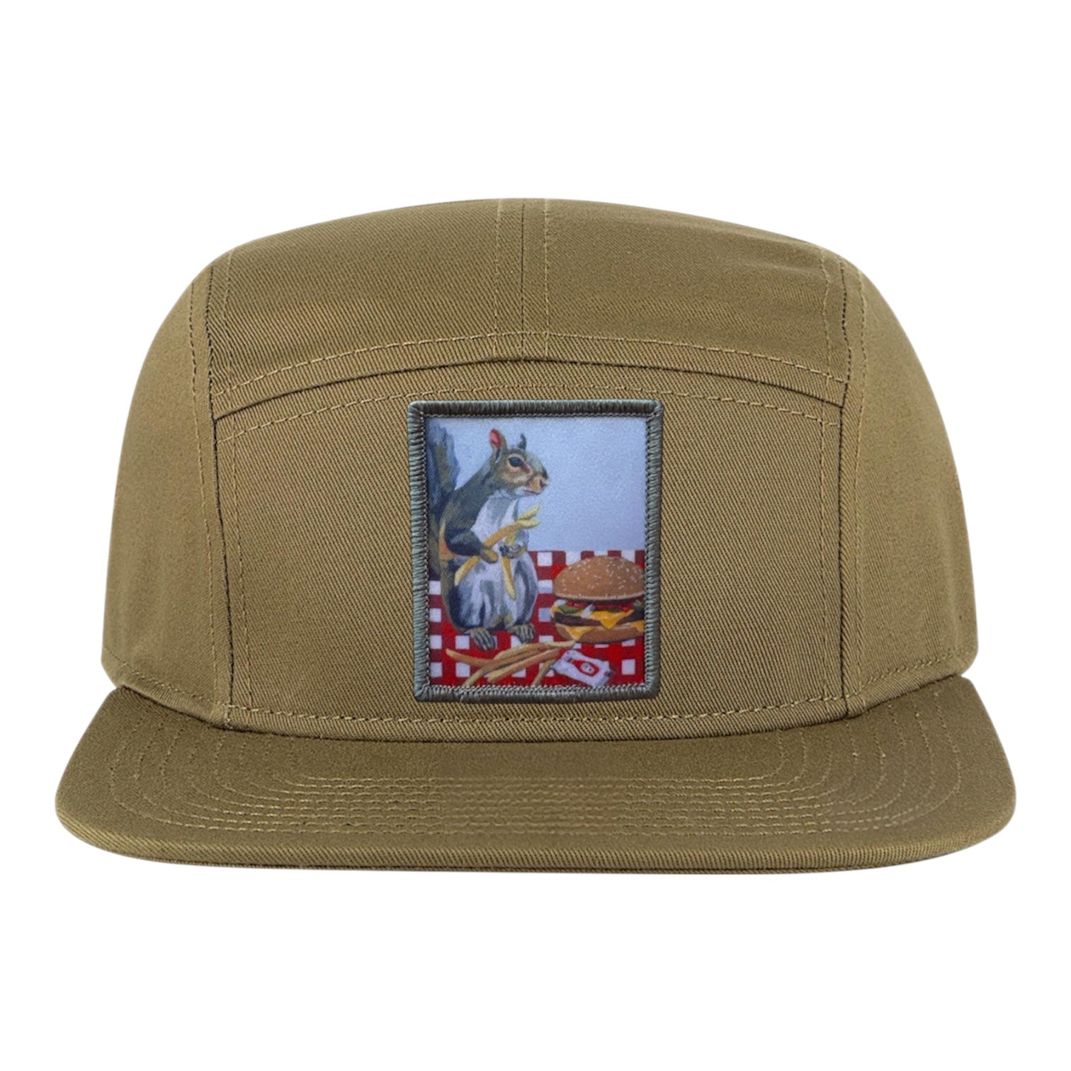 Squirrel Burger Camper Hat Hats FlynHats Coyote