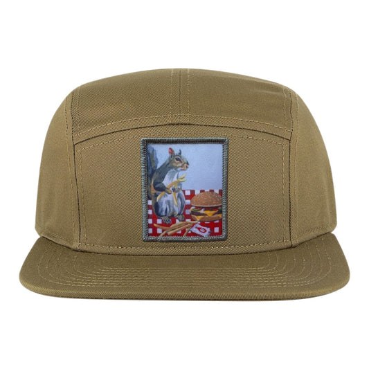Squirrel Burger Camper Hat Hats FlynHats Coyote