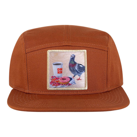 Pigeons Run On Donuts Camper Hat Hats FlynHats Orange
