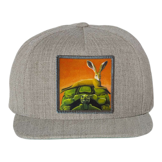 The Tortoise by a Hare Snapback Cap Hats FlynHats Heather Grey