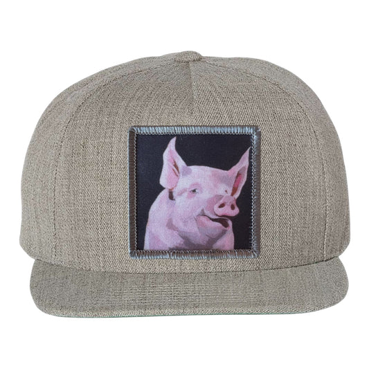 Piggie Snapback Cap Hats FlynHats Heather Grey