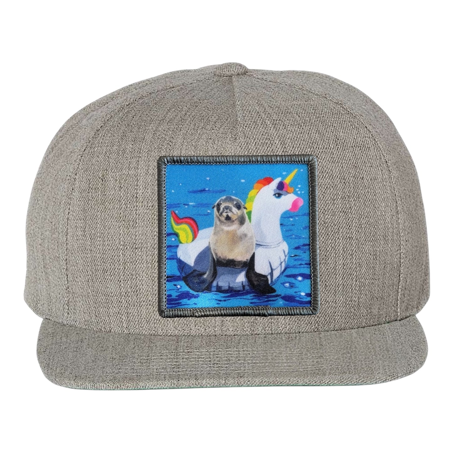 Heather Grey Snapback Hats Flyn Costello Unicorn Drifter