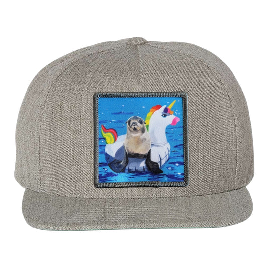 Unicorn Drifter Snapback Cap Hats FlynHats Heather Grey