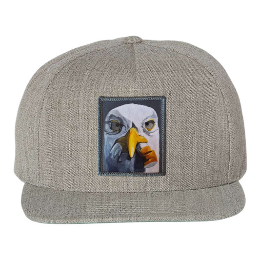 Seagull With Cig Snapback Cap Hats FlynHats Heather Grey