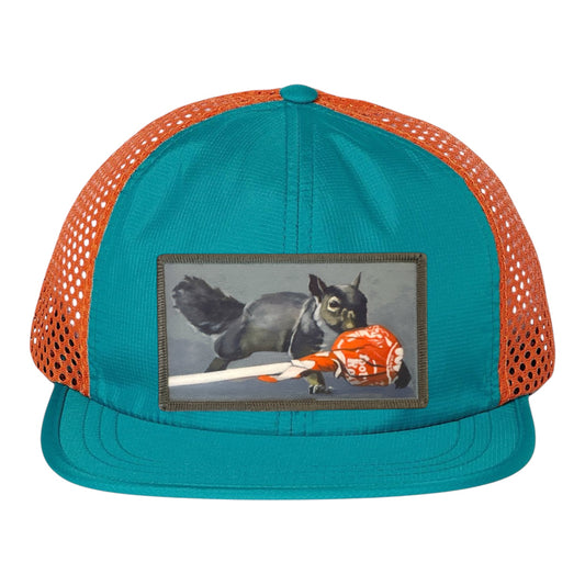 Wide Set Mesh Cap Orange/ Teal