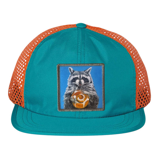 Wide Set Mesh Cap Orange/ Teal Hats FlynHats Cinnabun Bandit