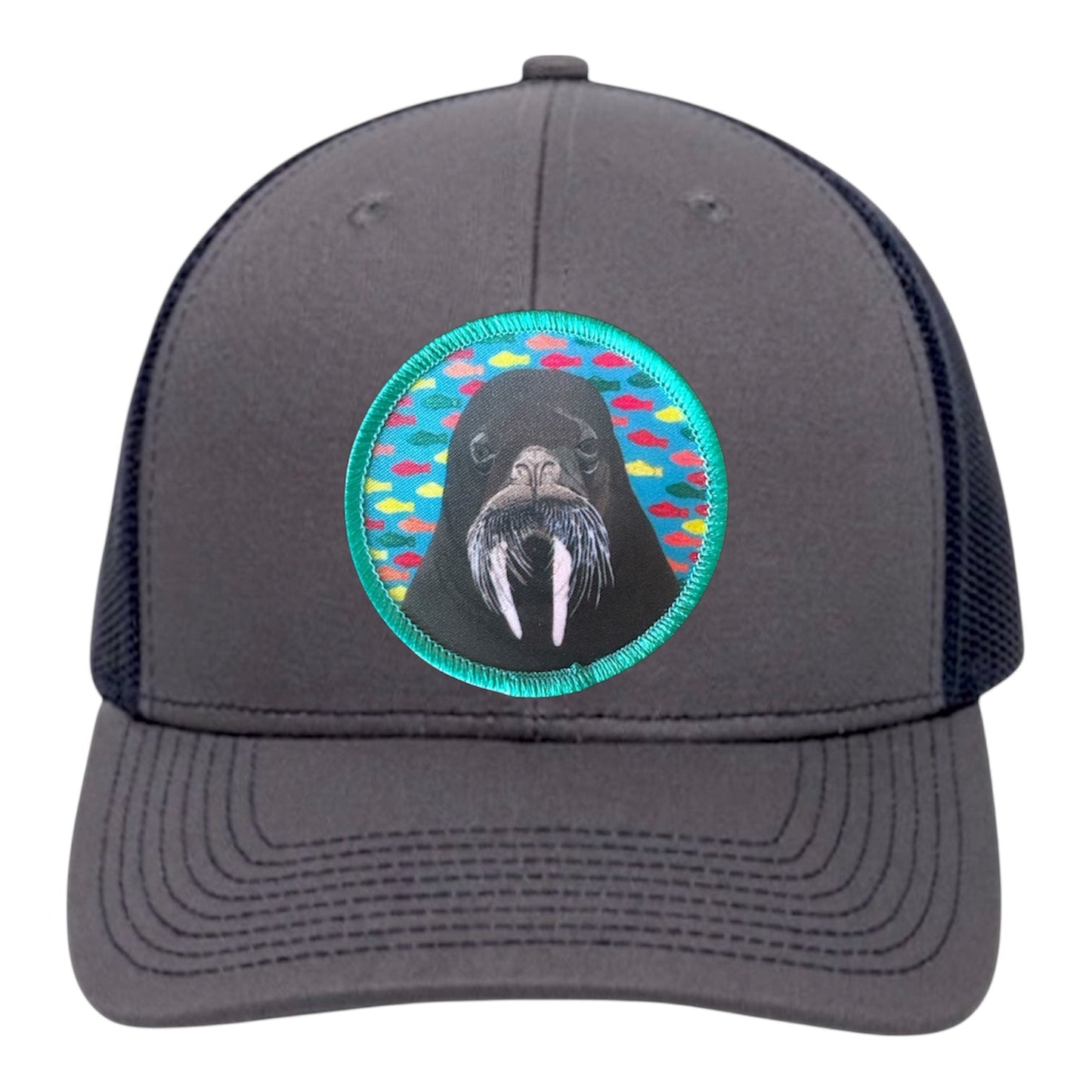 Walrus Trucker Hat Hats FlynHats Charcoal/Navy