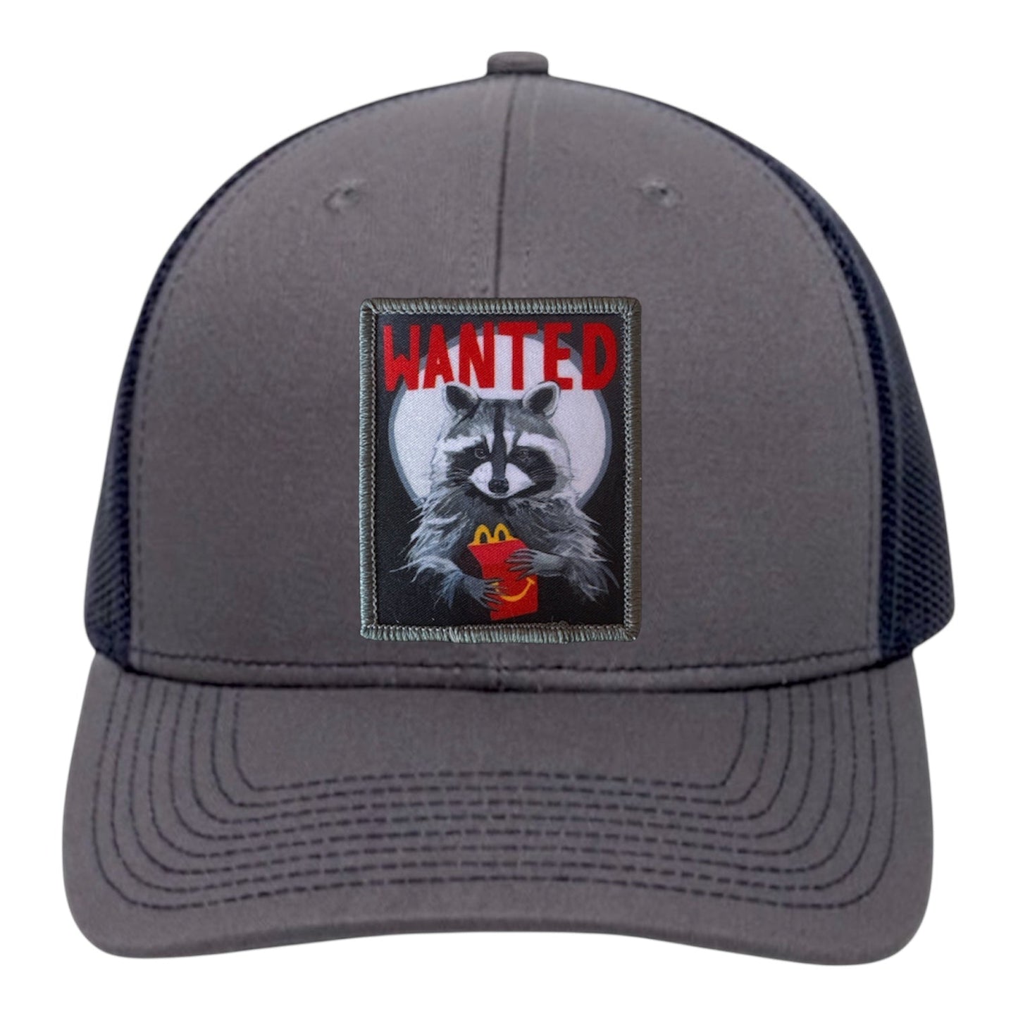WANTED Trucker Hat Hats FlynHats Charcoal/Navy