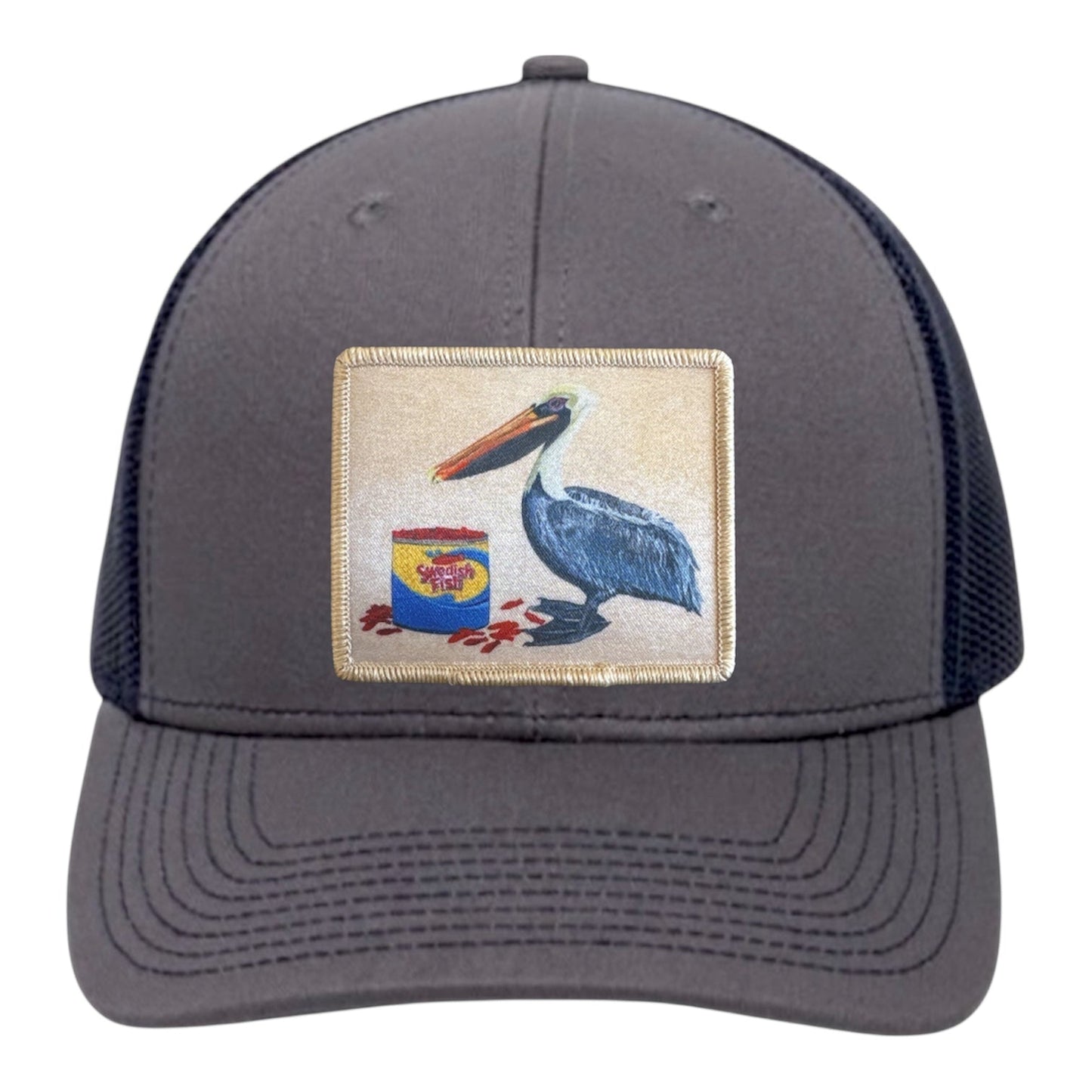 Gone Fishin' Trucker Hat Hats FlynHats Charcoal/Navy