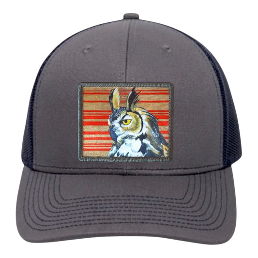 Red Gaia Trucker Hat Hats FlynHats Charcoal/Navy