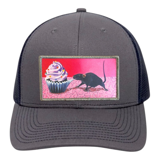 Rats Got My Cake Trucker Hat Hats FlynHats Charcoal/Navy