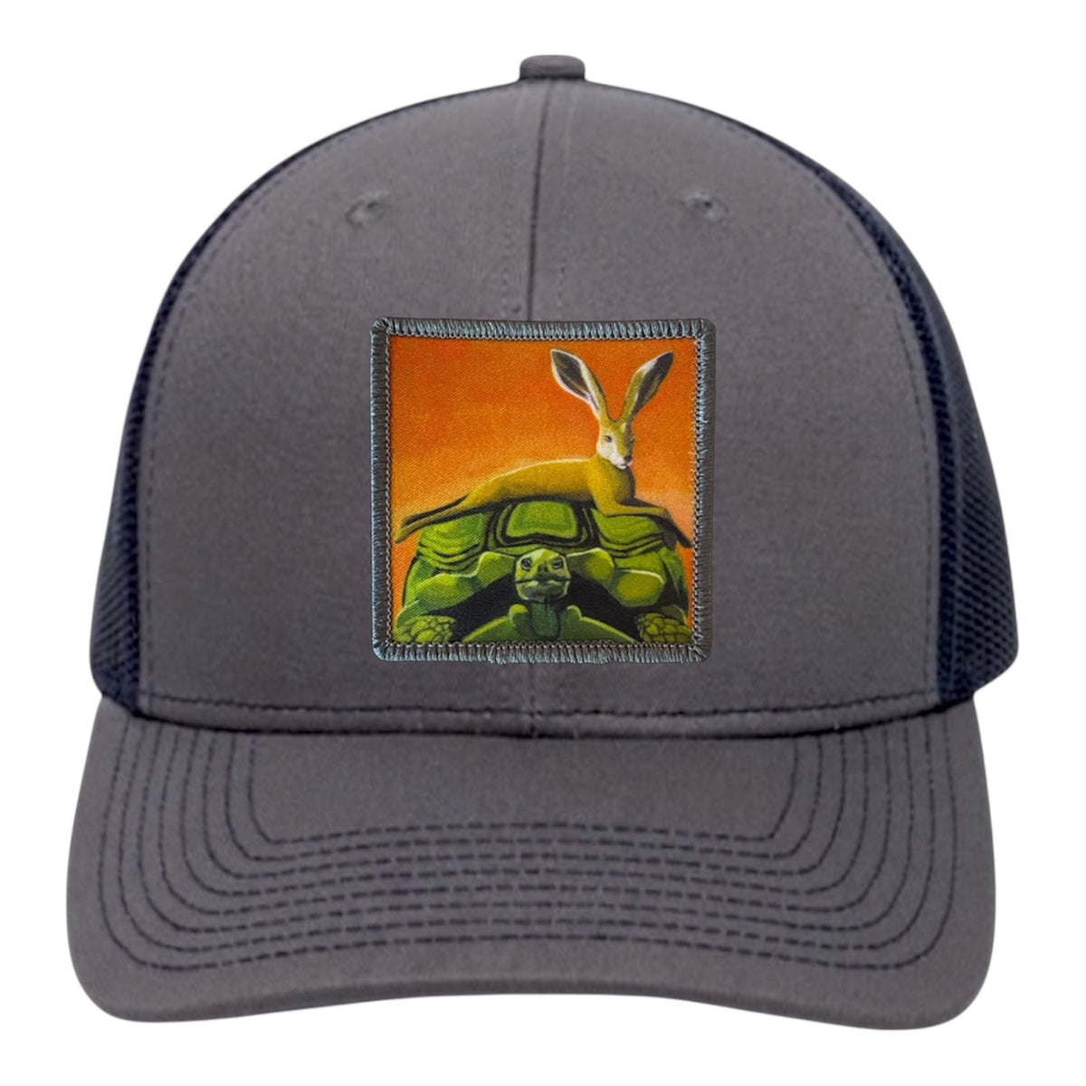 The Tortoise by a Hare Trucker Hat Hats FlynHats Charcoal/Navy