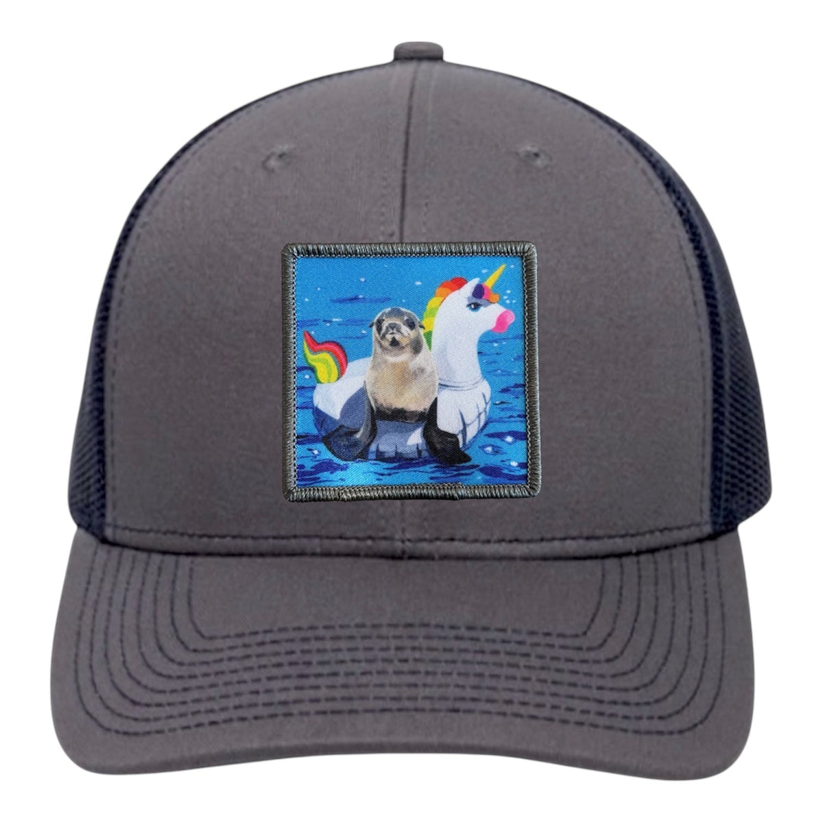 Unicorn Drifter Trucker Hat Hats FlynHats Charcoal/Navy