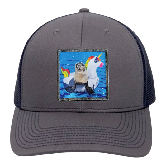 Unicorn Drifter Trucker Hat Hats FlynHats Charcoal/Navy