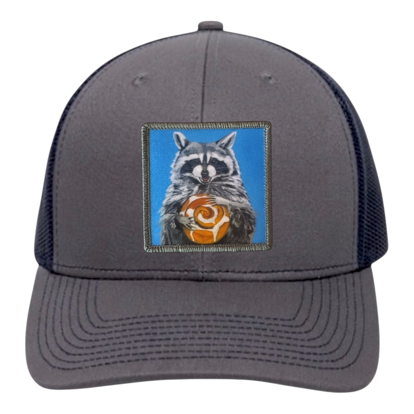 Cinnabun Bandit Trucker Hat Hats FlynHats Charcoal/Navy