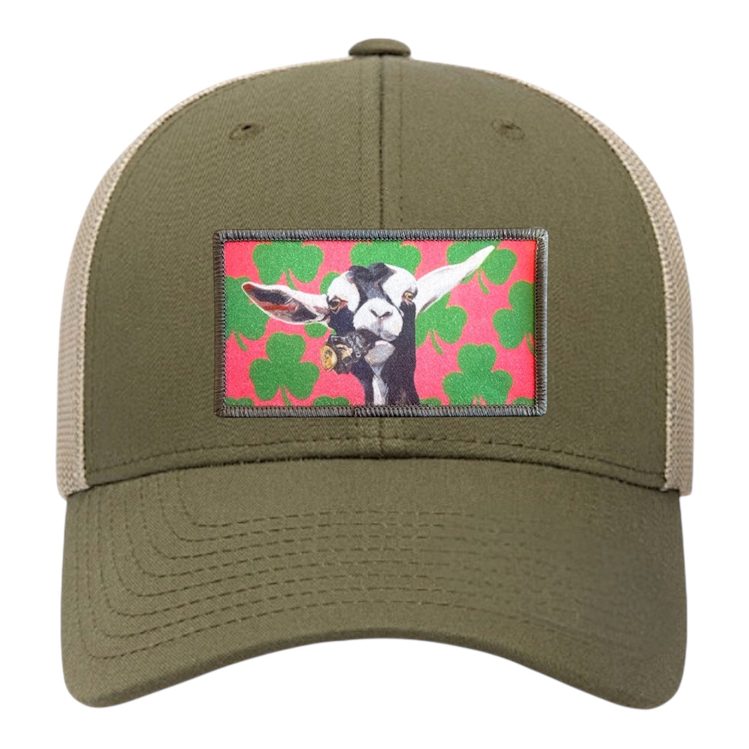 Can Crusher Trucker Hat Hats FlynHats Moss-Khaki