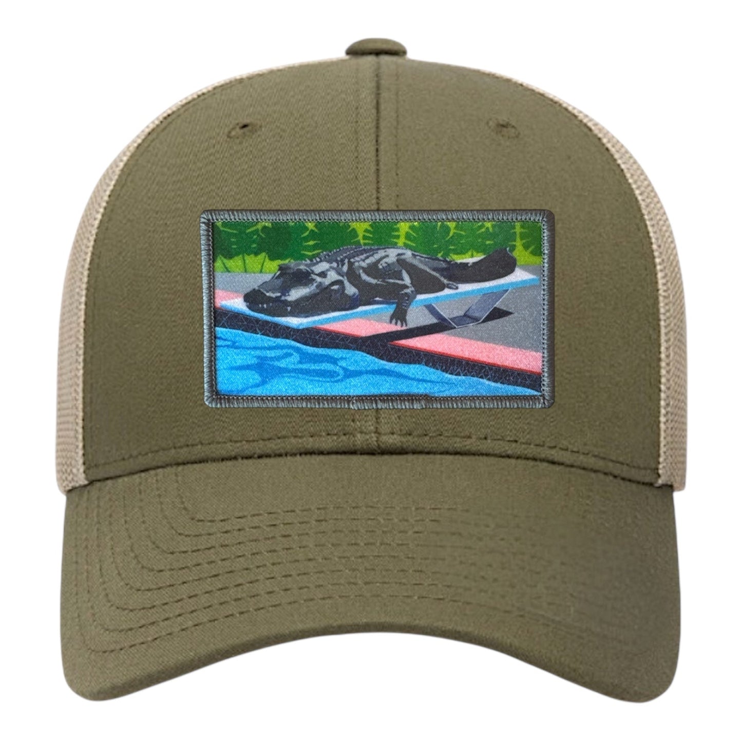 Pool Party Canceled Trucker Hat Hats FlynHats Moss-Khaki